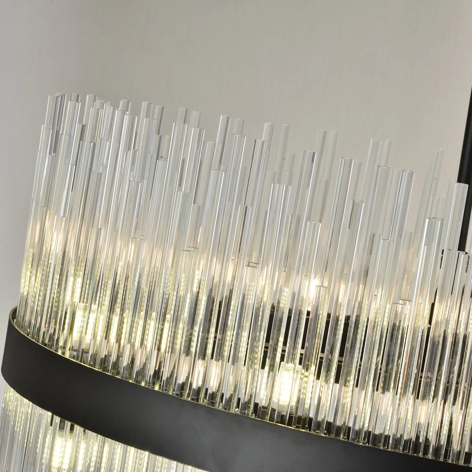 CARLO Modern Circular Crystal Chandelier Bronze G9 Lamp base