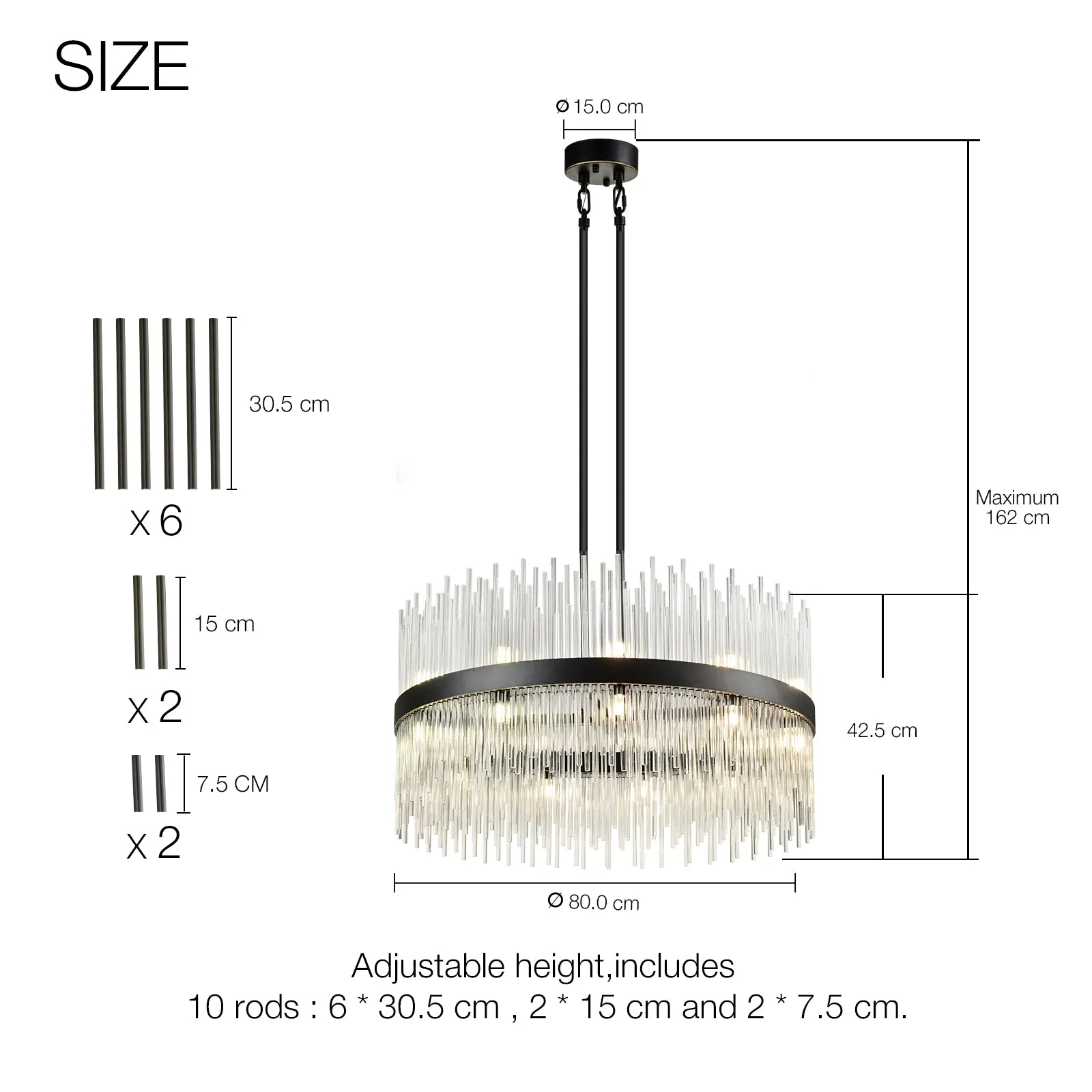 CARLO Modern Circular Crystal Chandelier Bronze G9 Lamp base