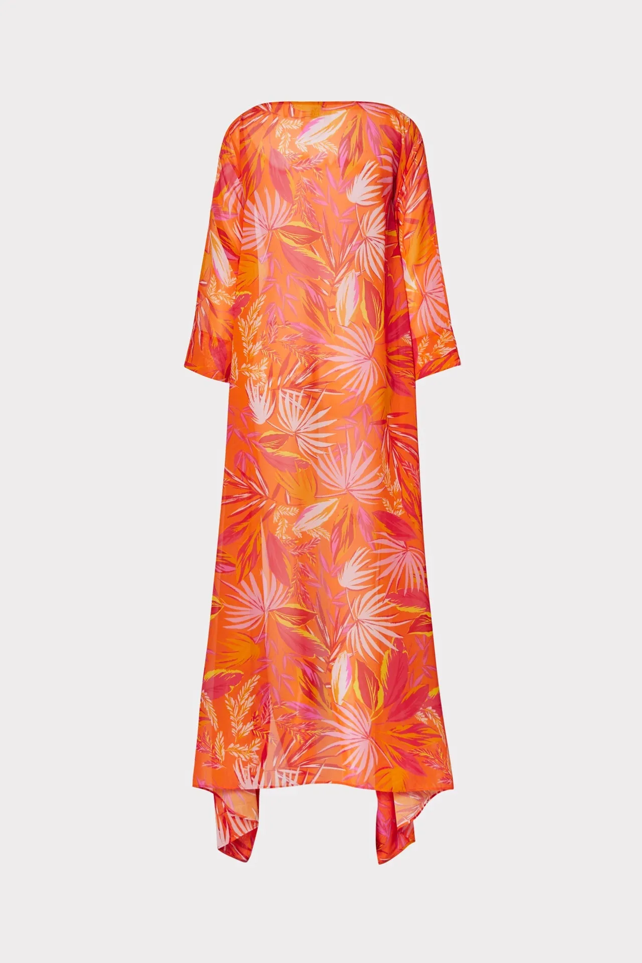 Davia Tropical Palm Print Caftan