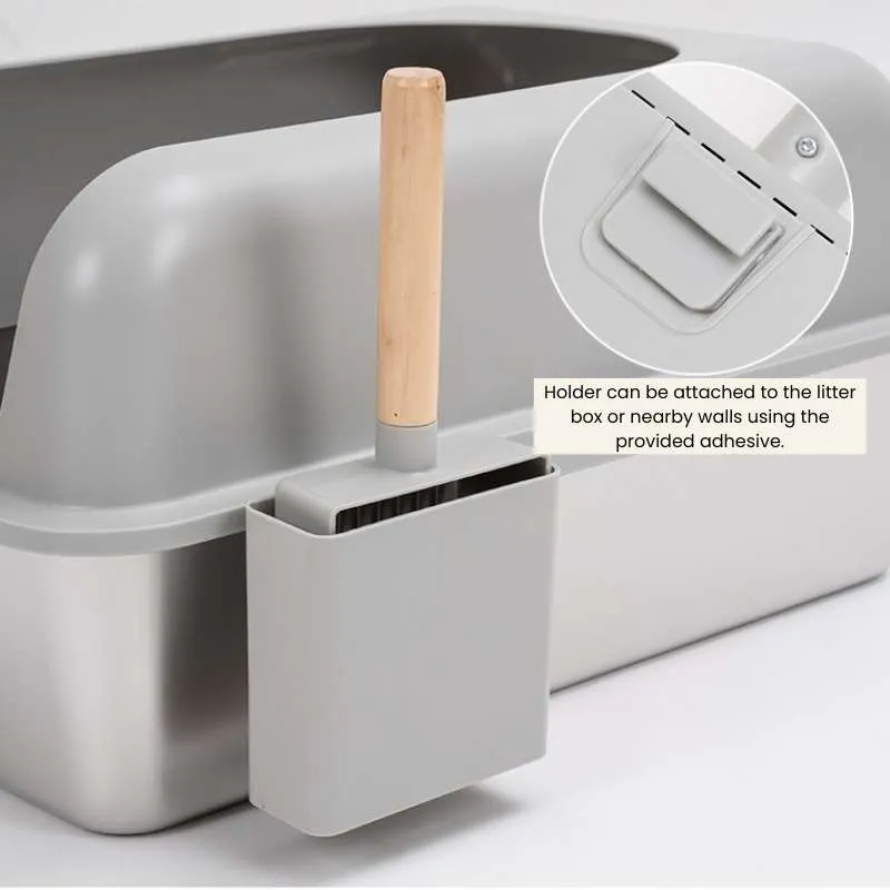 Extra-Large Semi-Enclosed Stainless Steel Litter Box with Splash Guard Design