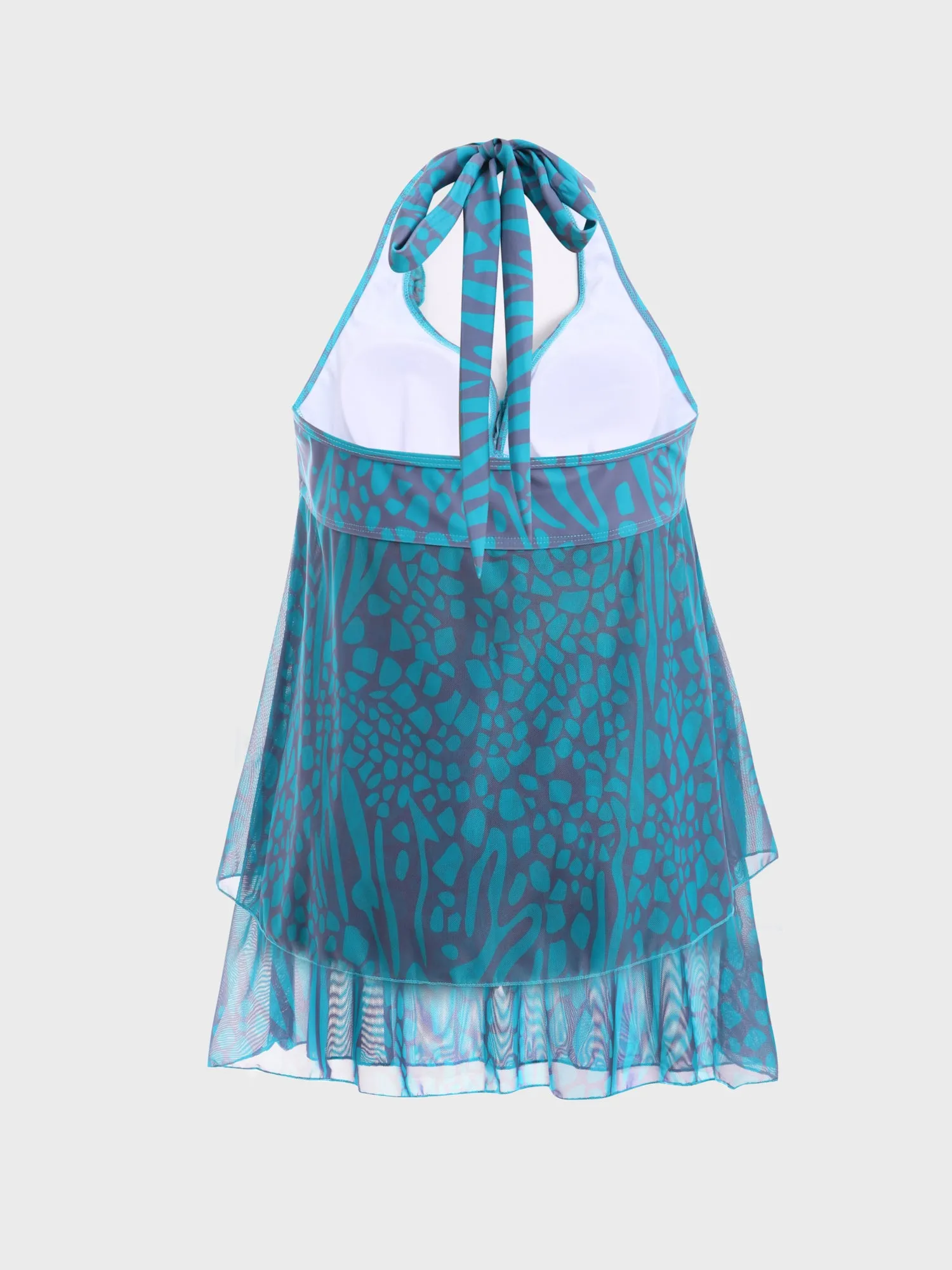 Midsize Cheerful Symmetry Ruffle Tankini