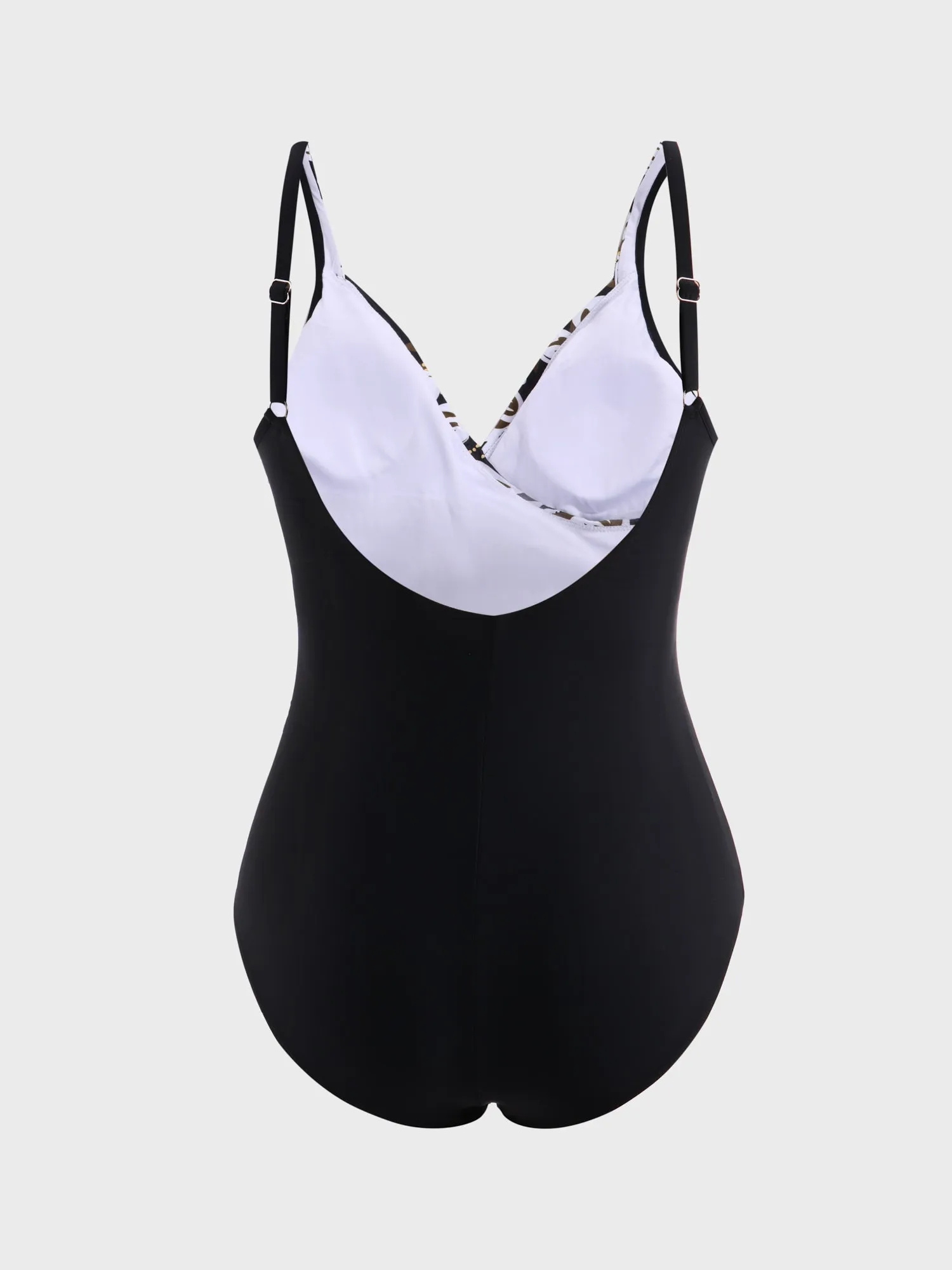 Midsize Floral Print Sweetheart Neck One-Piece Swimsuit