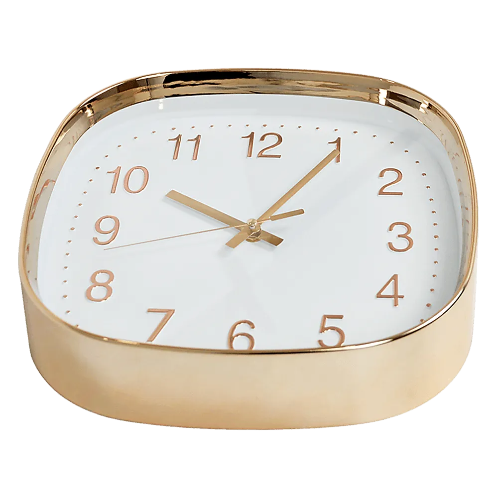 Modern Wall Clock Silent Non-Ticking Quartz Battery Operated Gold