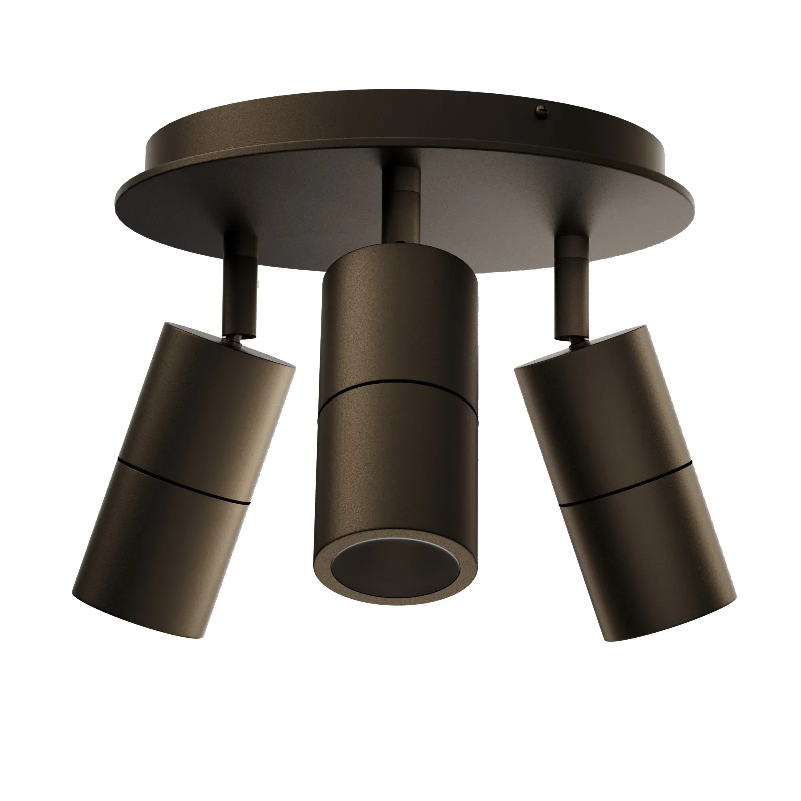 PILLAR 3-Light Round Adjustable Spotlights Ceiling Flush Mount Fixture IP65 GU10 base
