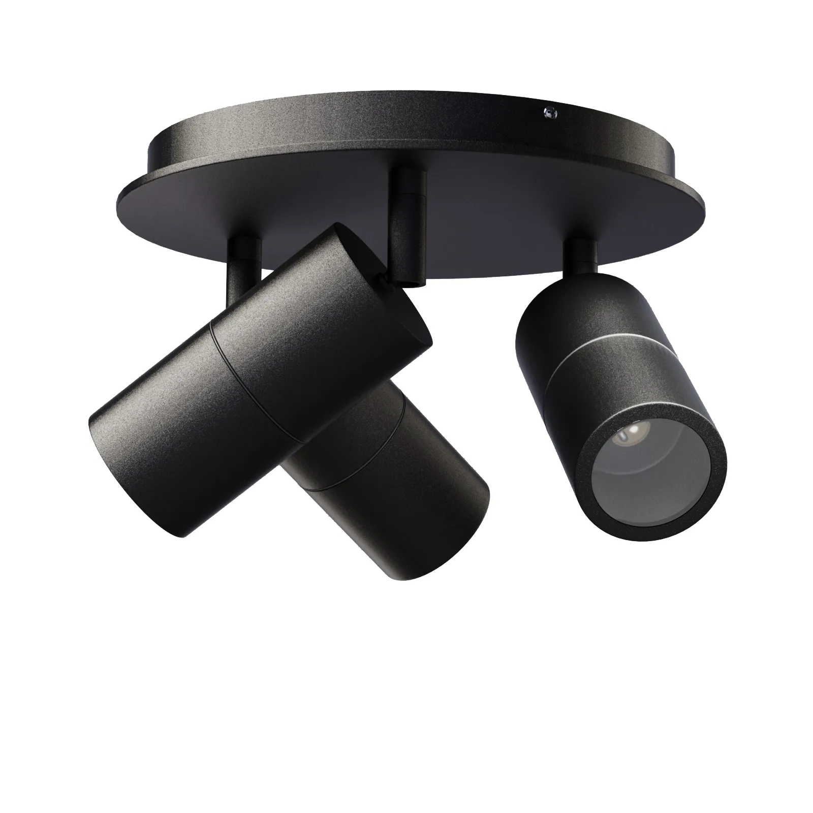 PILLAR 3-Light Round Adjustable Spotlights Ceiling Flush Mount Fixture IP65 GU10 base