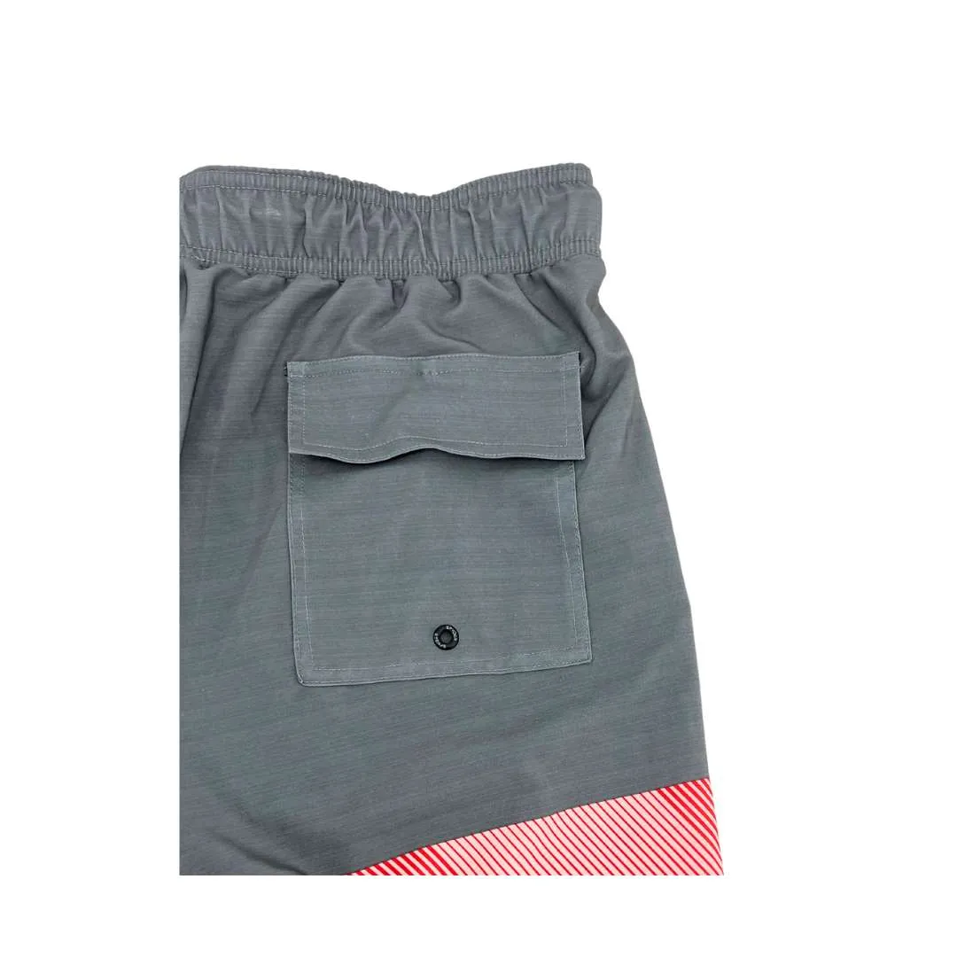 Spyder Men’s Quick dry Swim Short, Color: Grey & Red