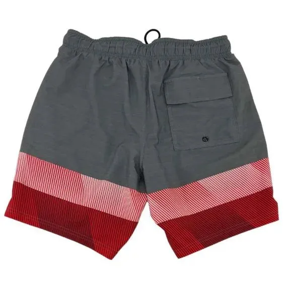 Spyder Men’s Quick dry Swim Short, Color: Grey & Red