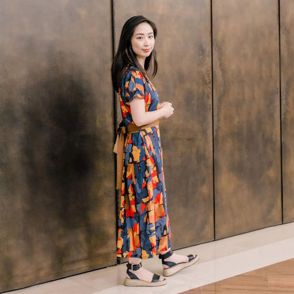 V-Neck Midi Dress