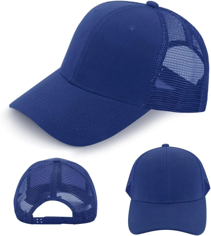 ZH 24 Pack Blank Mesh Trucker Hats, Bulk Baseball Caps Adjustable for Men and Women, Wholesale Plain Snapback Caps