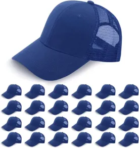 ZH 24 Pack Blank Mesh Trucker Hats, Bulk Baseball Caps Adjustable for Men and Women, Wholesale Plain Snapback Caps