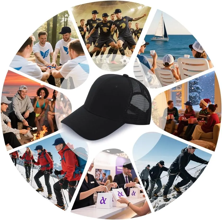 ZH 24 Pack Blank Mesh Trucker Hats, Bulk Baseball Caps Adjustable for Men and Women, Wholesale Plain Snapback Caps
