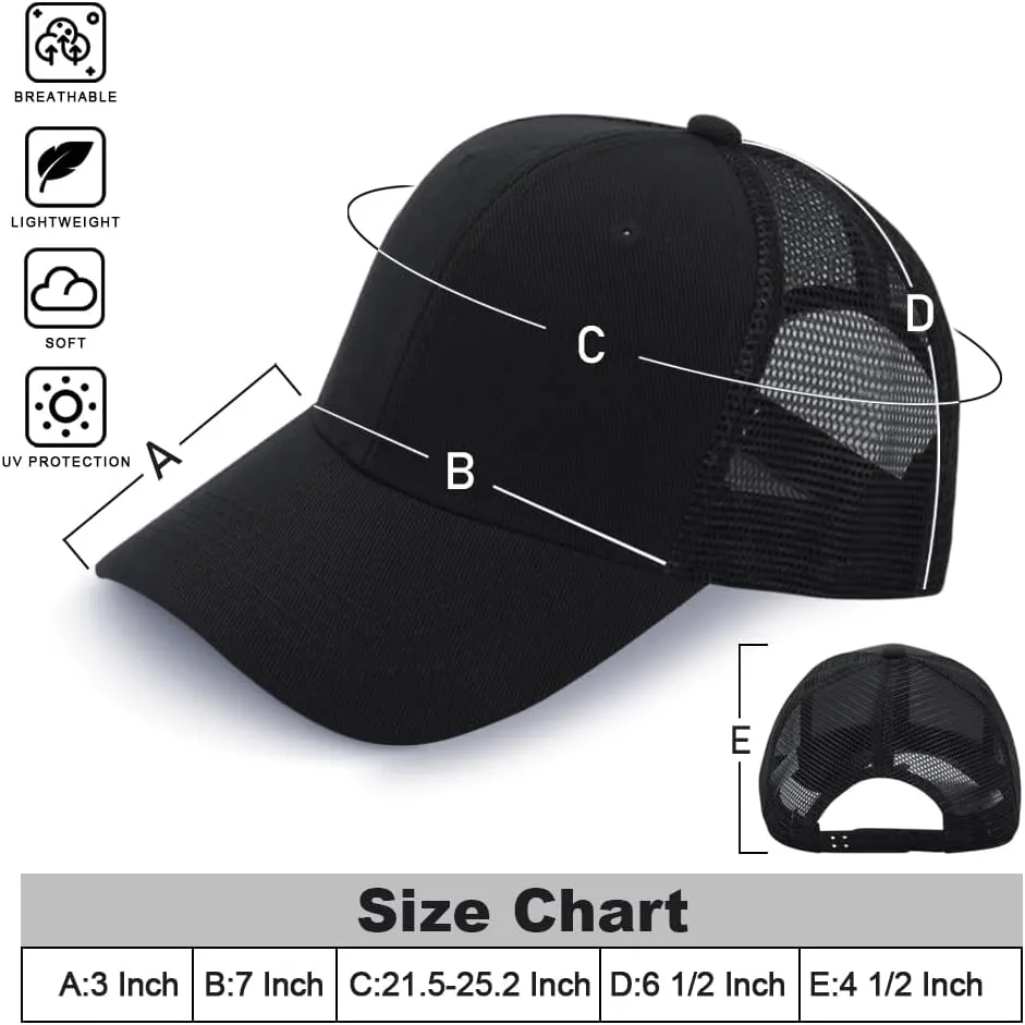 ZH 24 Pack Blank Mesh Trucker Hats, Bulk Baseball Caps Adjustable for Men and Women, Wholesale Plain Snapback Caps