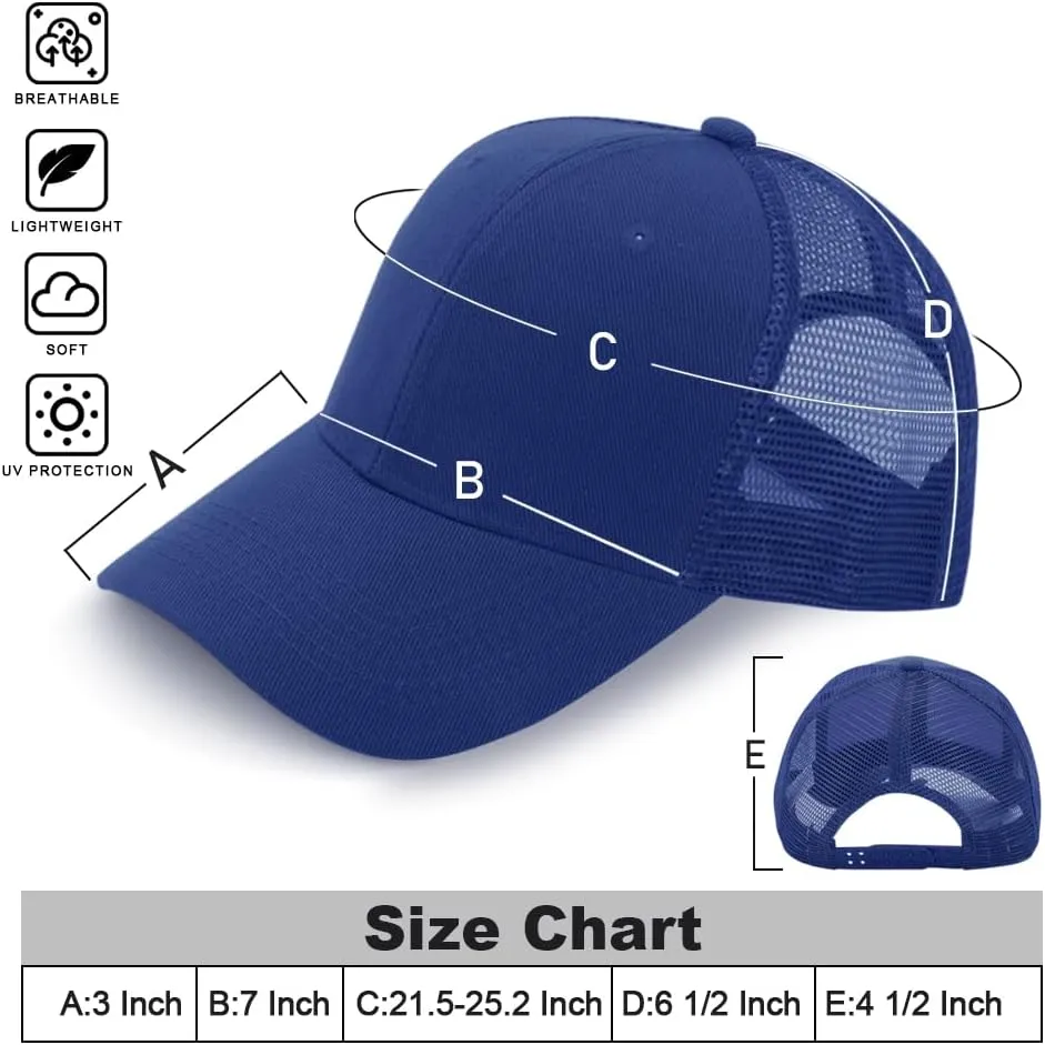 ZH 24 Pack Blank Mesh Trucker Hats, Bulk Baseball Caps Adjustable for Men and Women, Wholesale Plain Snapback Caps