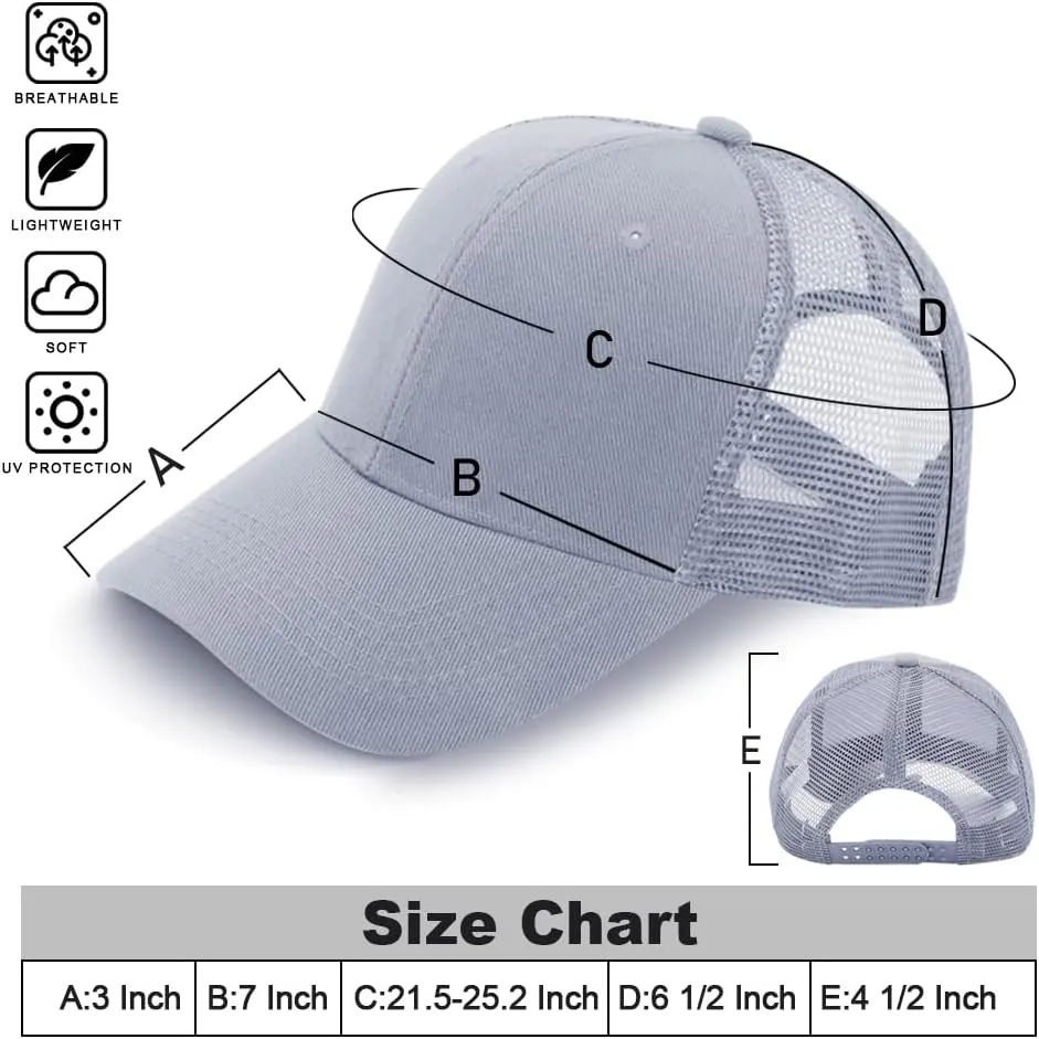 ZH 24 Pack Blank Mesh Trucker Hats, Bulk Baseball Caps Adjustable for Men and Women, Wholesale Plain Snapback Caps